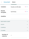 Add controls for a single listing block variation.